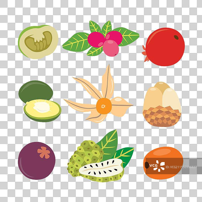 五彩缤纷的独特水果组合图片素材