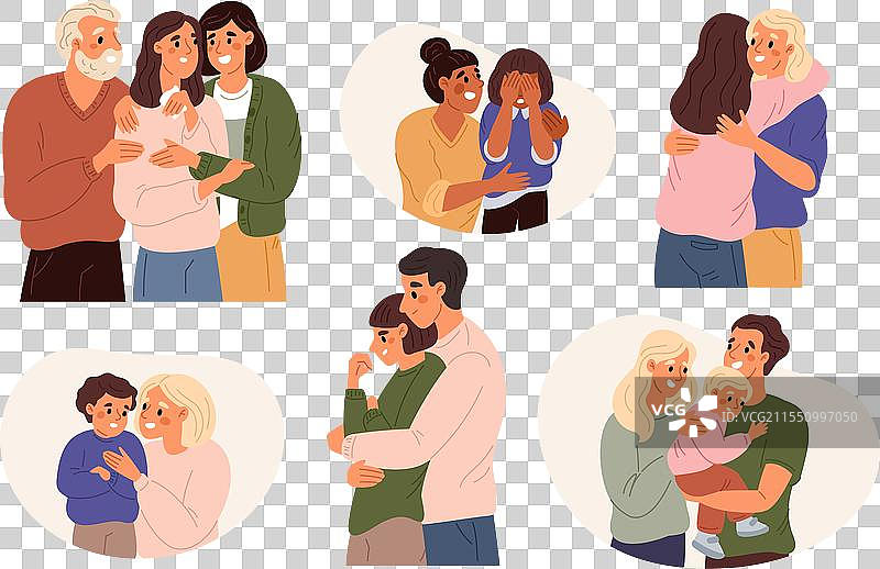 成年人和孩子的心理支持朋友图片素材