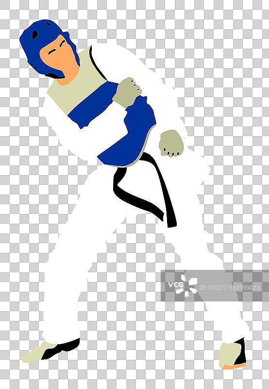 跆拳道选手独自一人图片素材