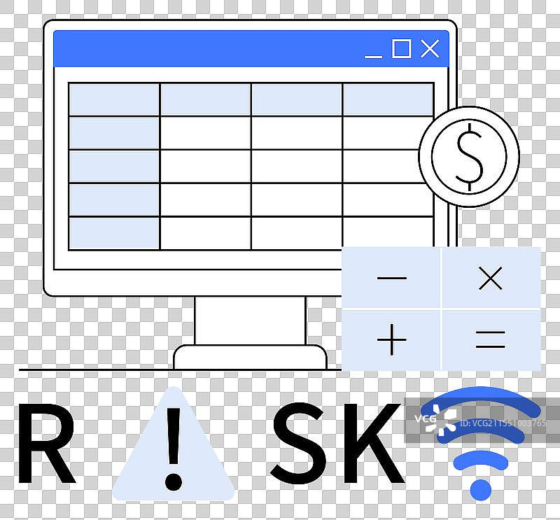 电脑屏幕上的财务电子表格图片素材