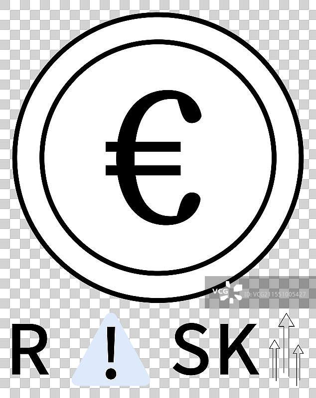 欧元货币符号在同心圆中图片素材