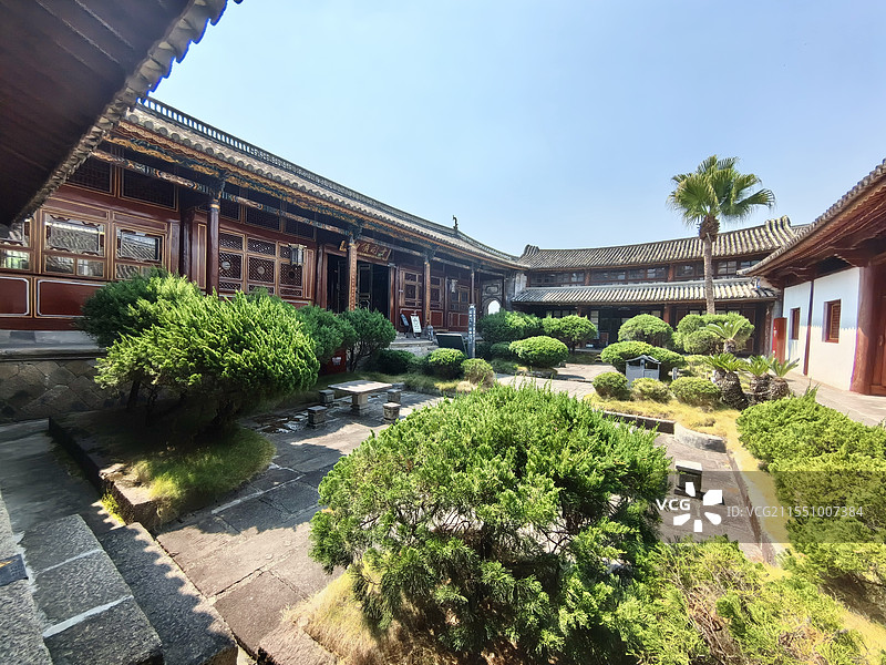 传统中式四合院 园艺绿植图片素材