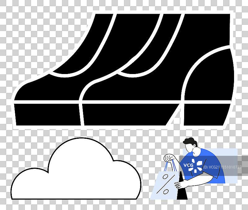 现代电子商务概念与鞋子选择图片素材