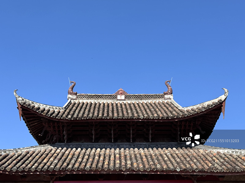 庆元县孔庙屋顶图片素材