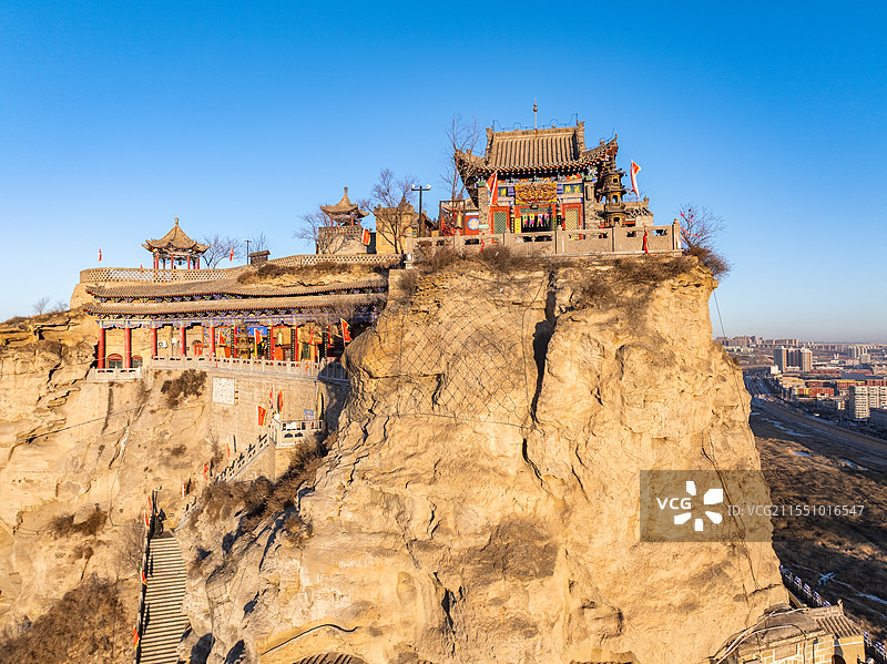 航拍榆林神木二郎山景区自然风光图片素材