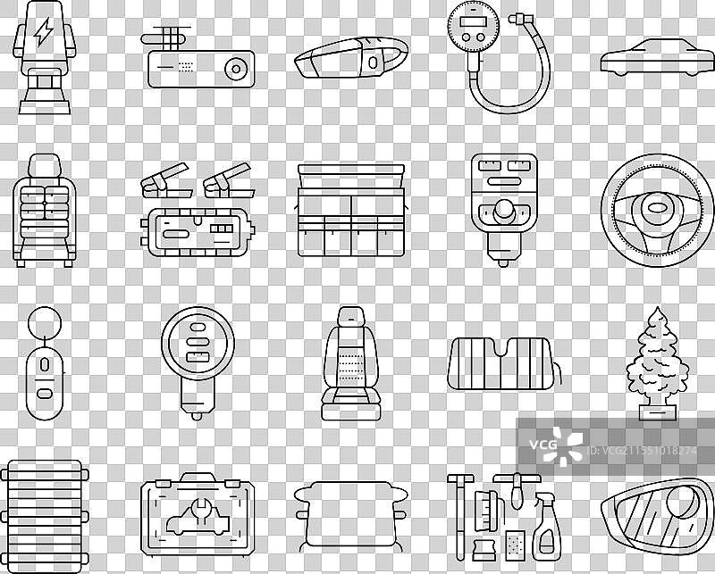 汽车配件座椅套图标集图片素材