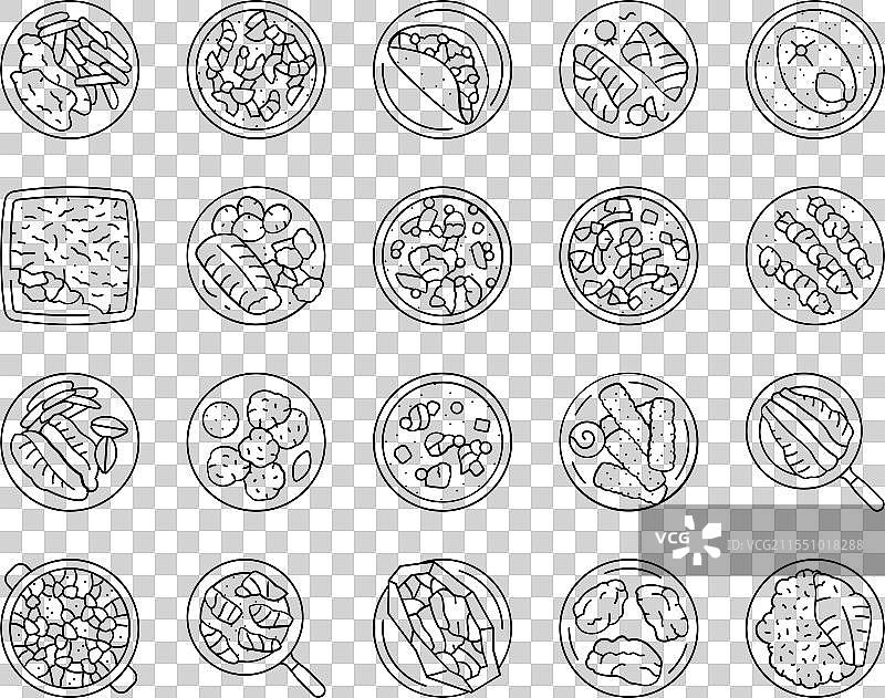 鱼类菜肴图标集图片素材