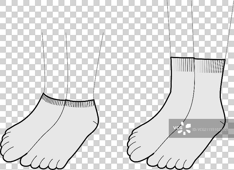 隐形低帮长度的脚趾袜套装图片素材