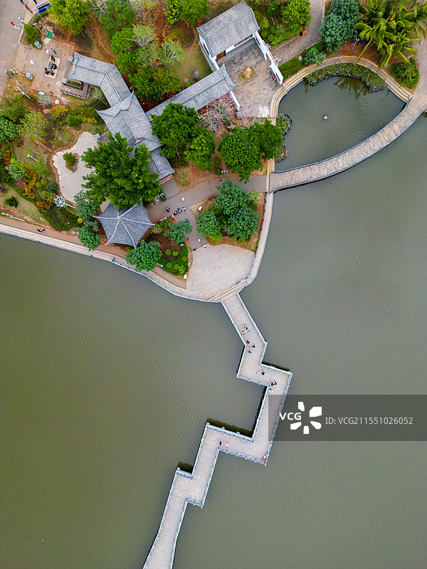 航拍海南东坡书院景区，中国海南省儋州市中和镇图片素材