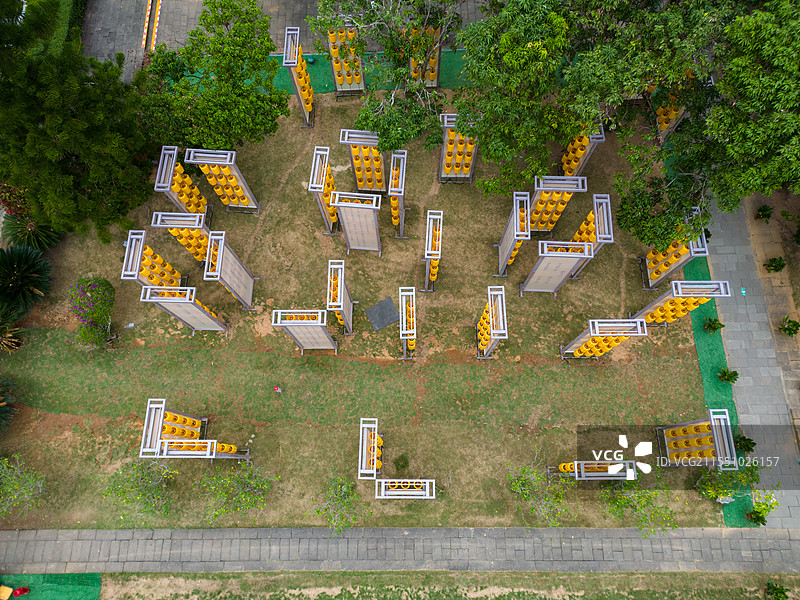 航拍海南东坡书院景区，中国海南省儋州市中和镇图片素材