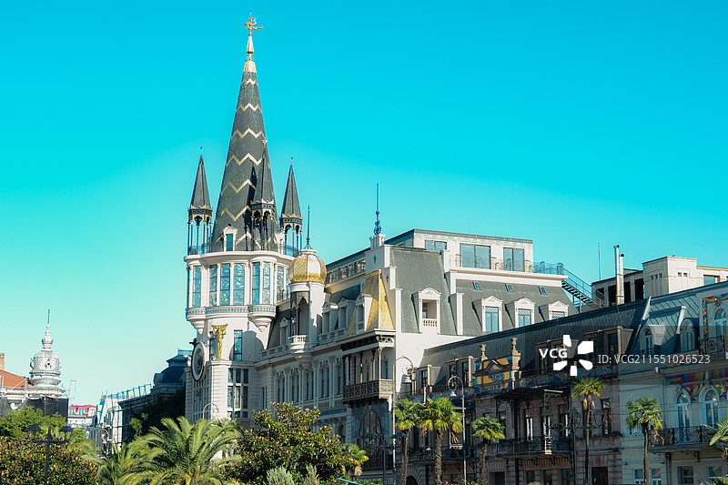 格鲁吉亚巴统街头欧洲广场附近图片素材