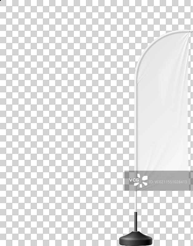 逼真的海滩旗帜白色横幅展示3D模型图片素材