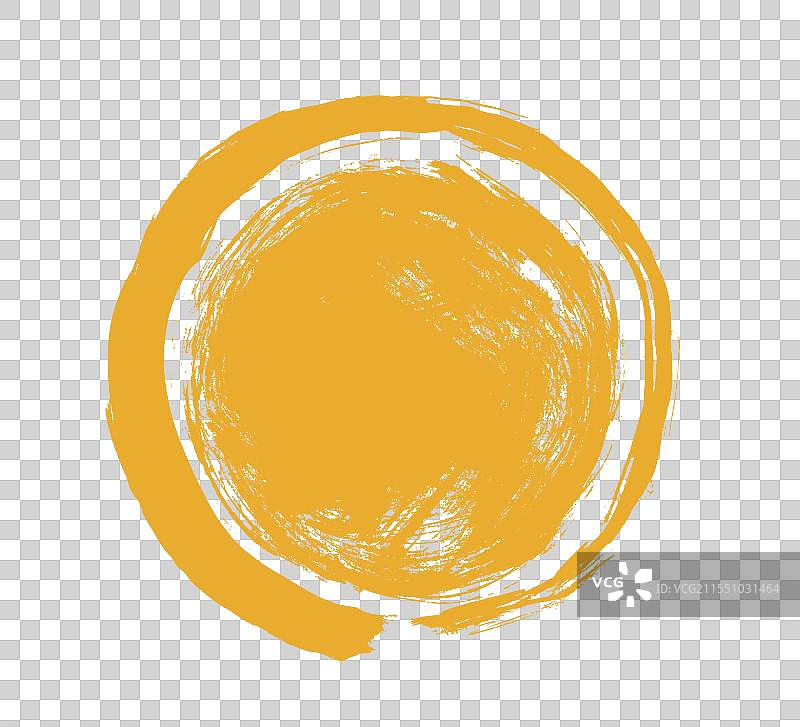 禅意的黄色圆圈墨迹笔触图片素材