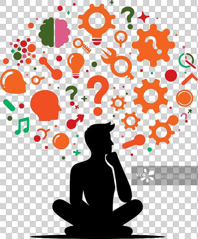 一个男人在思考创意图片素材