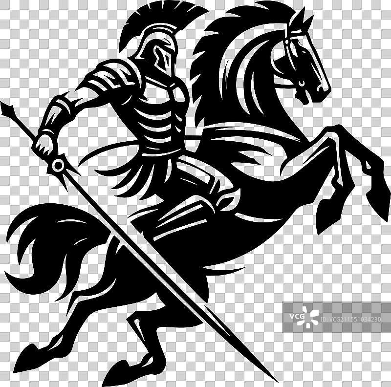 斯巴达战士骑马图片素材