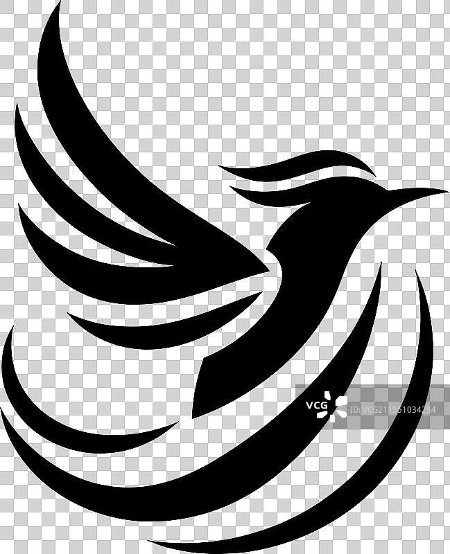 飞翔的鸟类黑色剪影图片素材