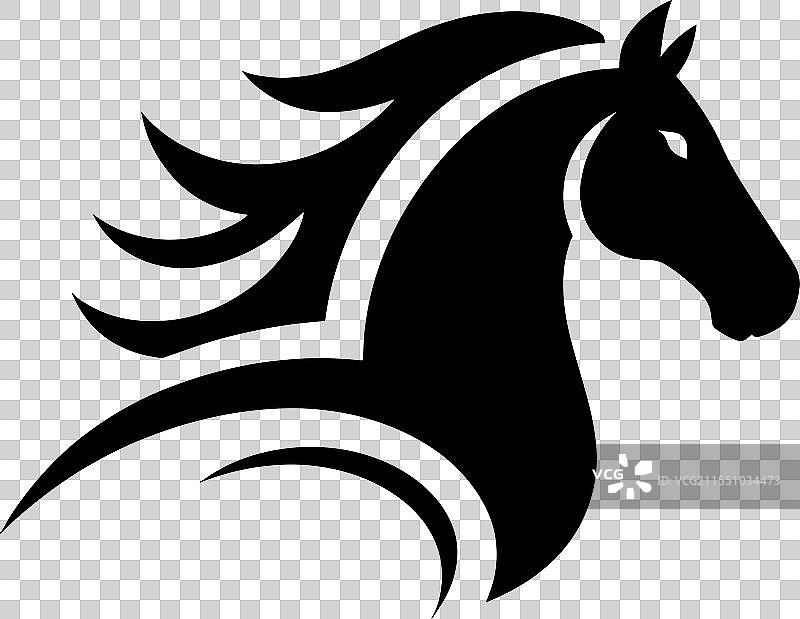 风格化的黑马头轮廓图片素材