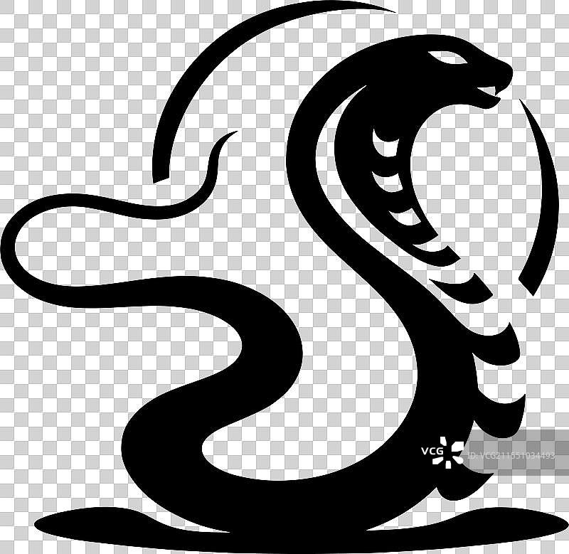 风格化的眼镜蛇剪影设计图片素材