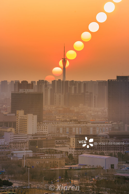 中原福塔日出序列图片素材