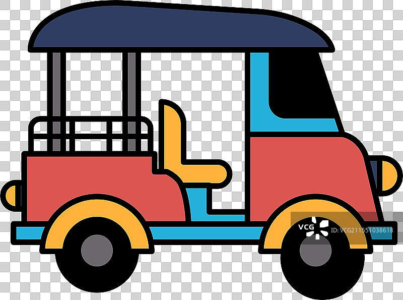 线条艺术风格的嘟嘟车图片素材