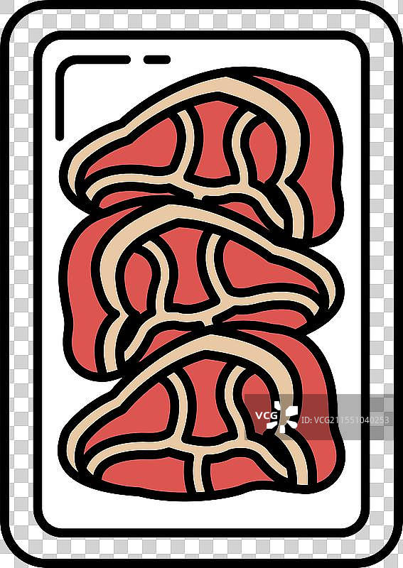 托盘里有三块肉。图片素材