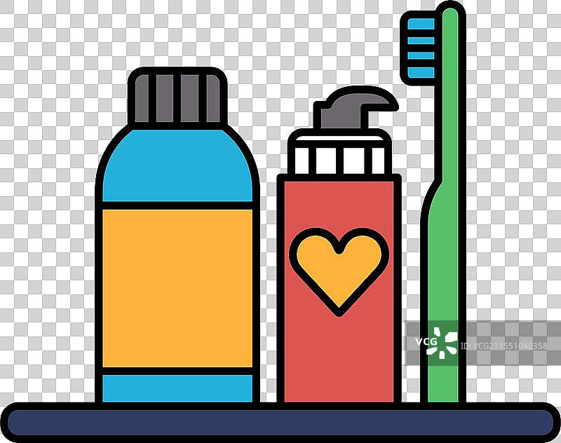 一瓶牙膏和一瓶漱口水图片素材