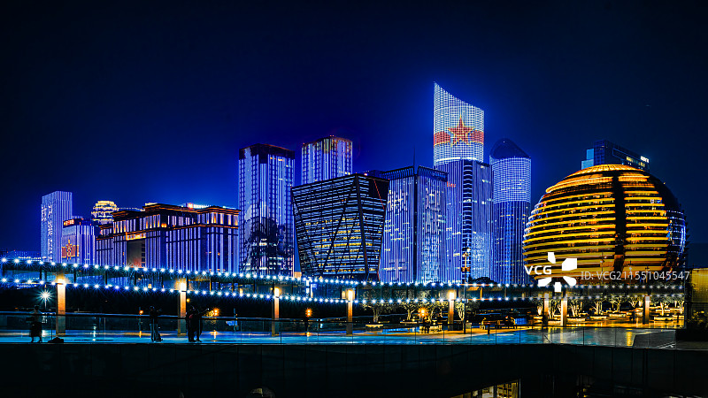 杭州钱江新城璀璨夜景图片素材