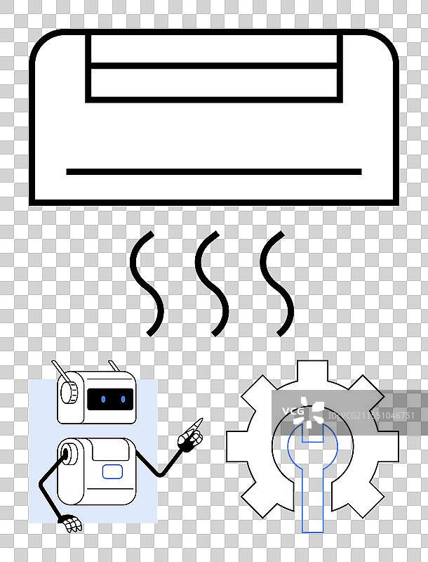 机器人在暖通空调维护中的辅助功能展示图片素材