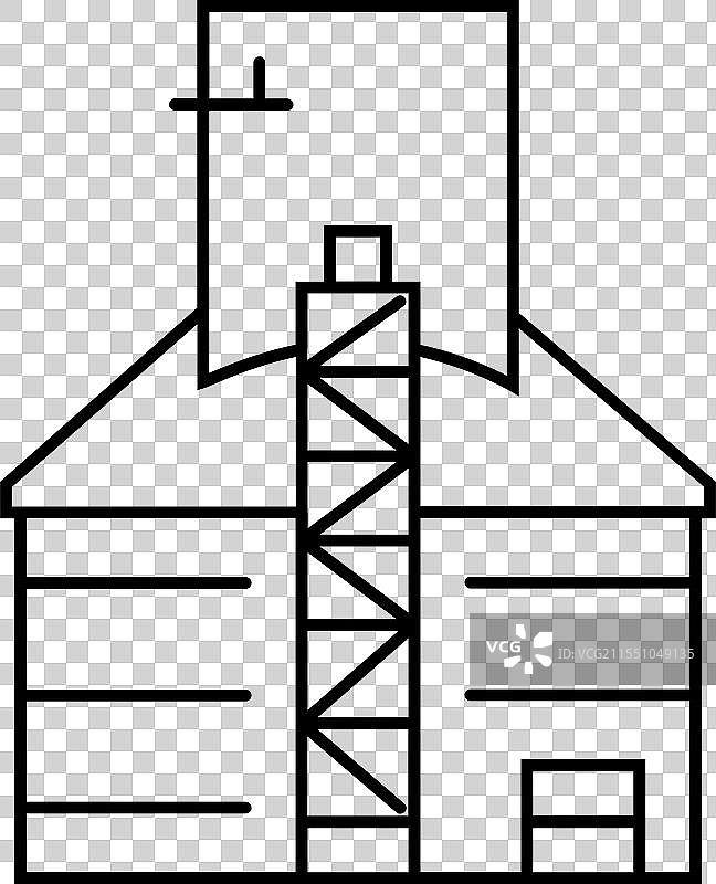 筒仓生物质线条图标图片素材