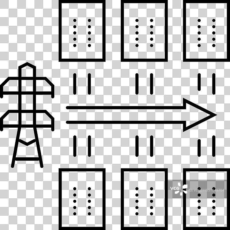 电网规划线条图标图片素材