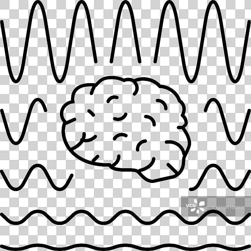 脑波 神经科学 神经学 线条图标图片素材