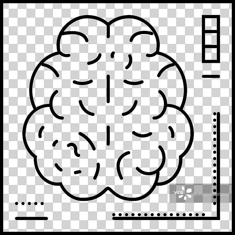功能性磁共振成像神经科学神经学线条图标图片素材