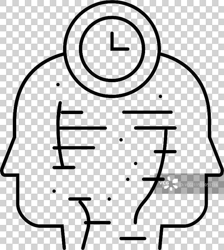 注意残留时间管理线条图标图片素材