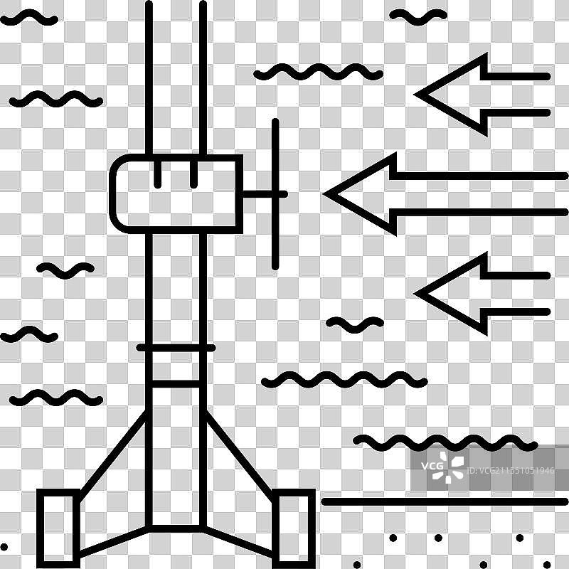 潮汐能流线图标图片素材