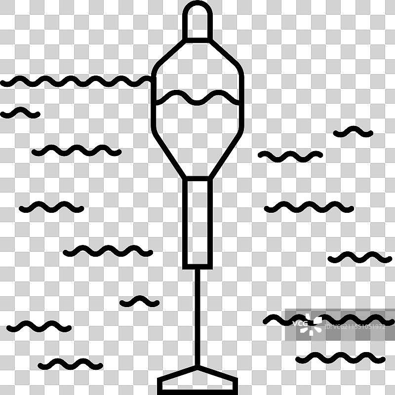 波浪能量收集线条图标图片素材