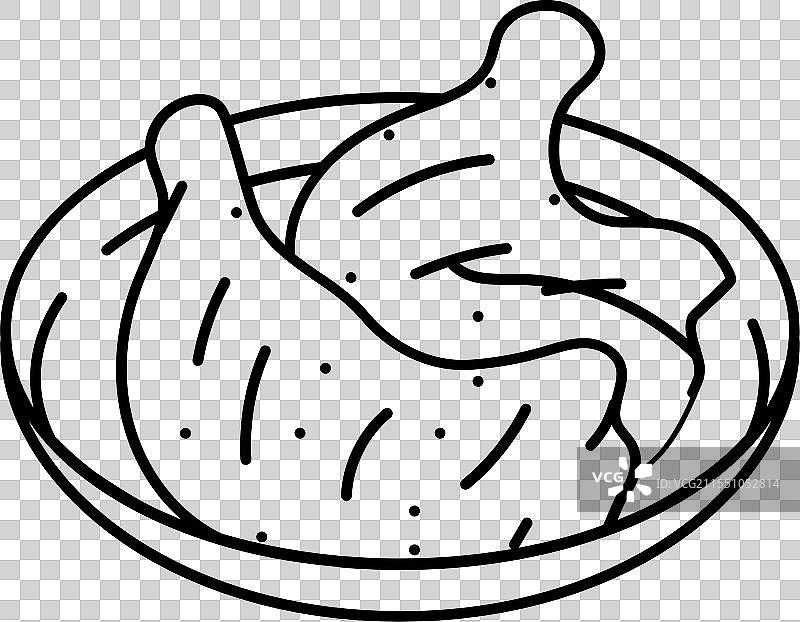 印度菜肴的坦杜里鸡线条图标图片素材