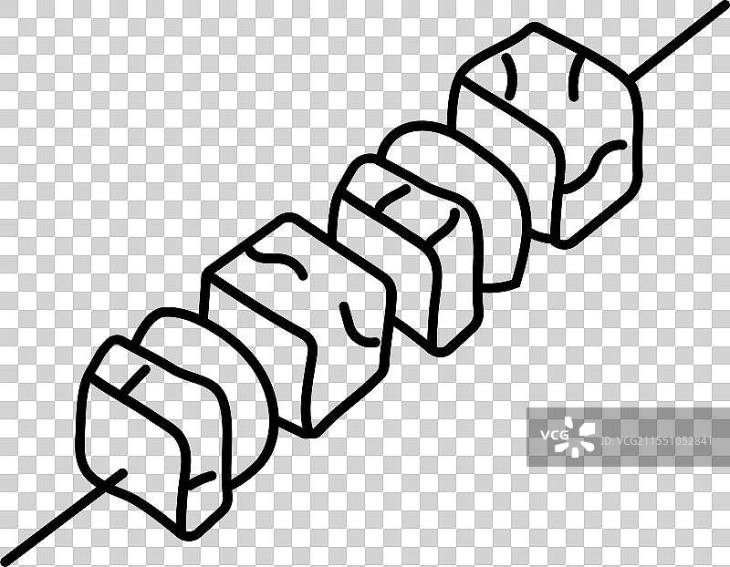 印度菜肴帕尼尔提卡线条图标图片素材