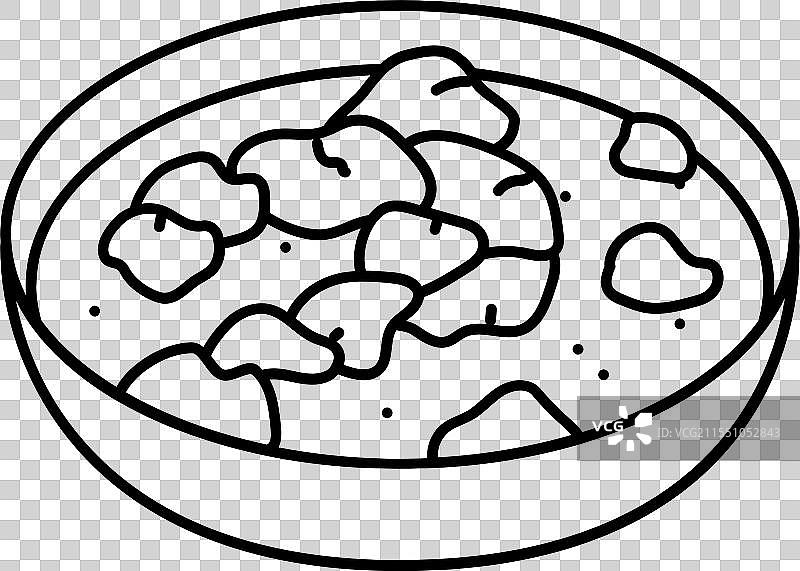 黄油鸡印度菜肴线条图标图片素材