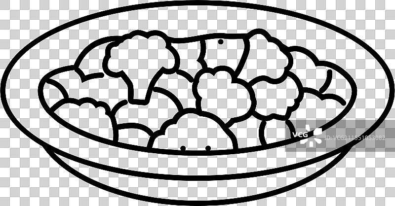 印度菜肴秋葵马萨拉线条图标图片素材