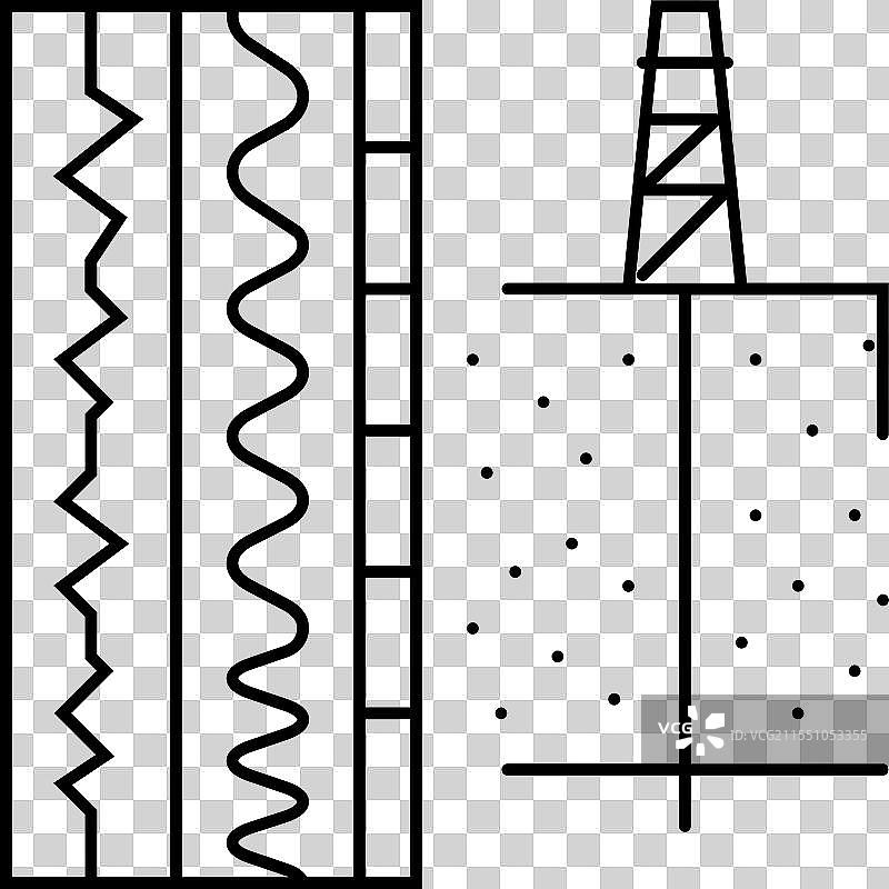 页岩气石油行业线条图标图片素材