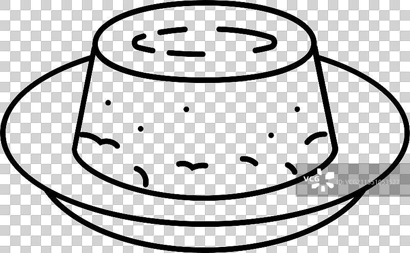 西班牙焦糖布丁 西班牙菜肴 线条图标图片素材