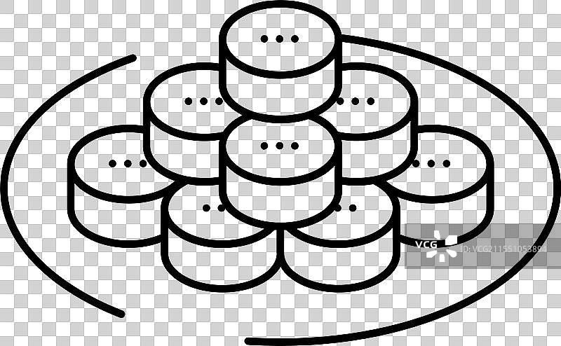 紫菜包饭卷 韩国料理 线条图标图片素材