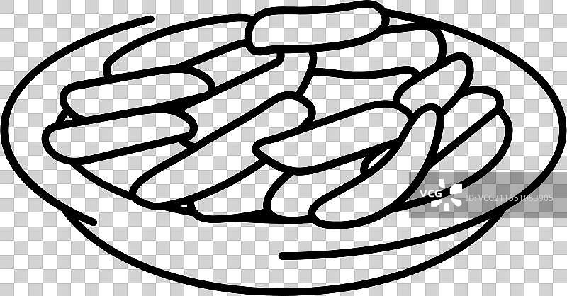 韩国料理的炒年糕线条图标图片素材