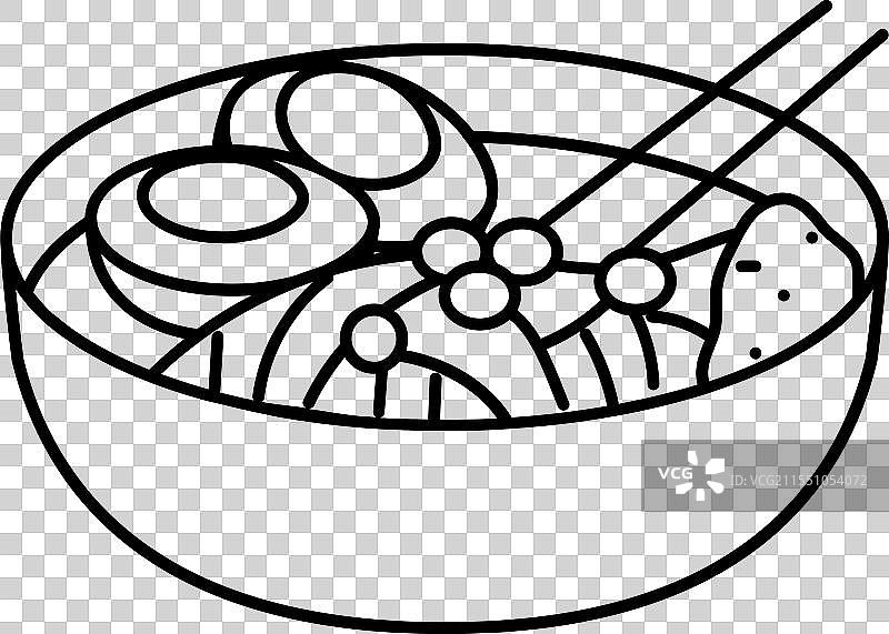 韩式拉面面条线条图标图片素材