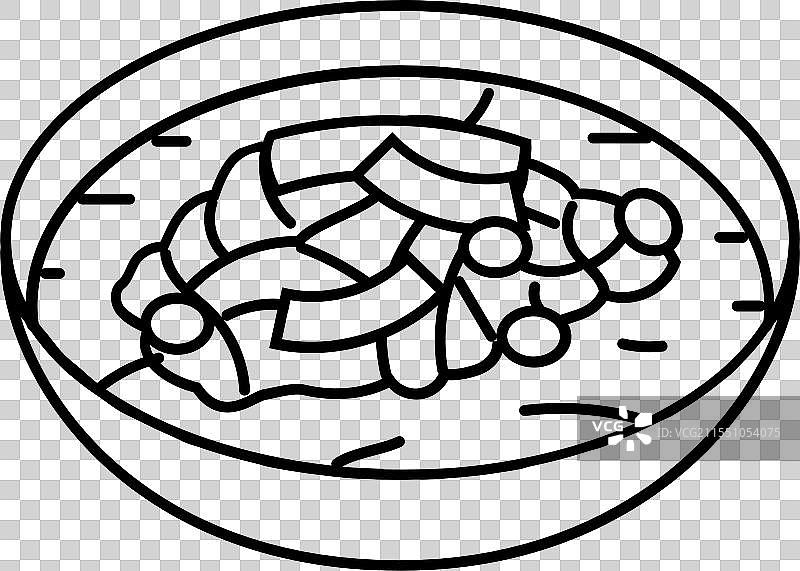 韩式辣牛肉汤线条图标图片素材