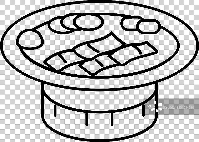 韩国料理中的烧酒瓶线条图标图片素材