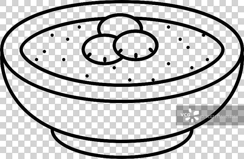 海鲜美食的蛤蜊浓汤线条图标图片素材