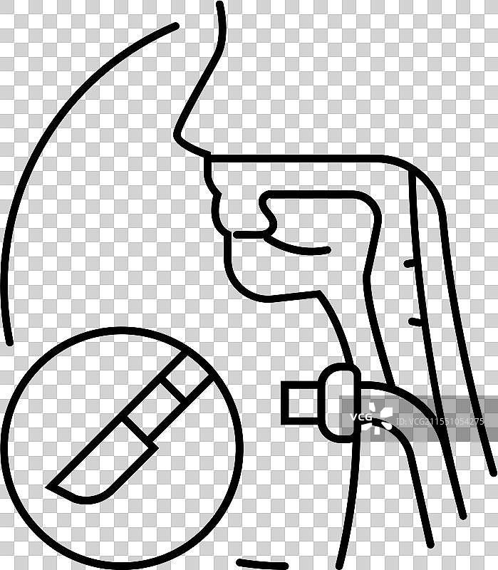 气管切开手术线条图标图片素材