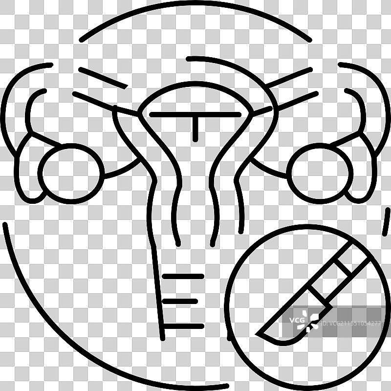 输卵管结扎手术线条图标图片素材