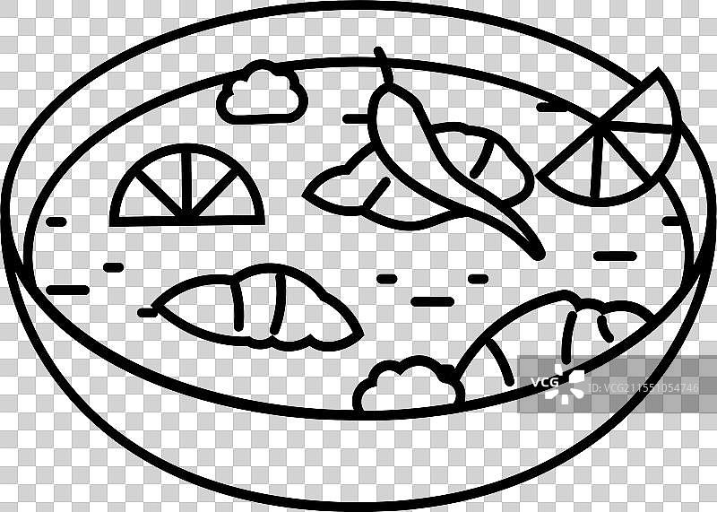 泰国茉莉香米菜肴线条图标图片素材